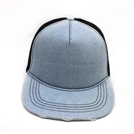 嘻哈平沿洗水網帽定制