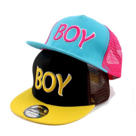 字母繡平沿網帽定制