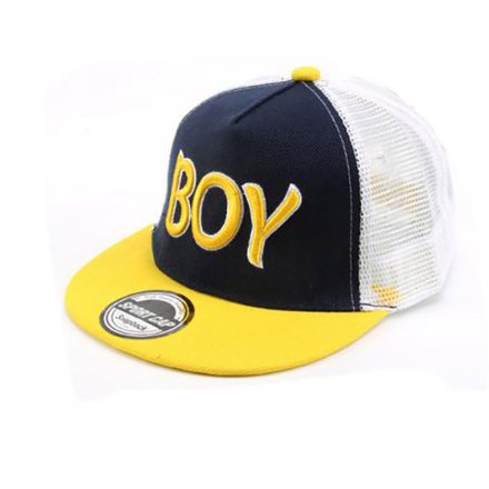 字母繡平沿網帽定制