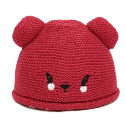 繡花卡通定型針織帽定制
