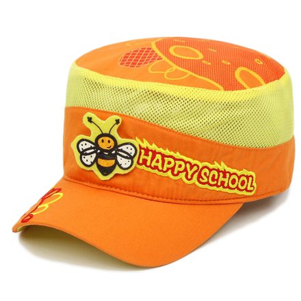 透氣兒童平頂軍帽定制