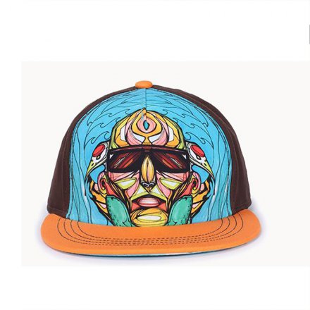 印花平沿超人帽定制