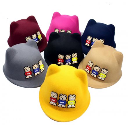毛呢繡花寶寶馬術(shù)帽定制