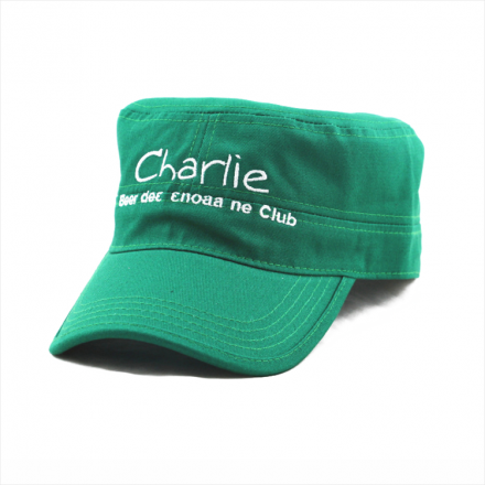 夏季戶外純棉刺繡平頂軍帽定制