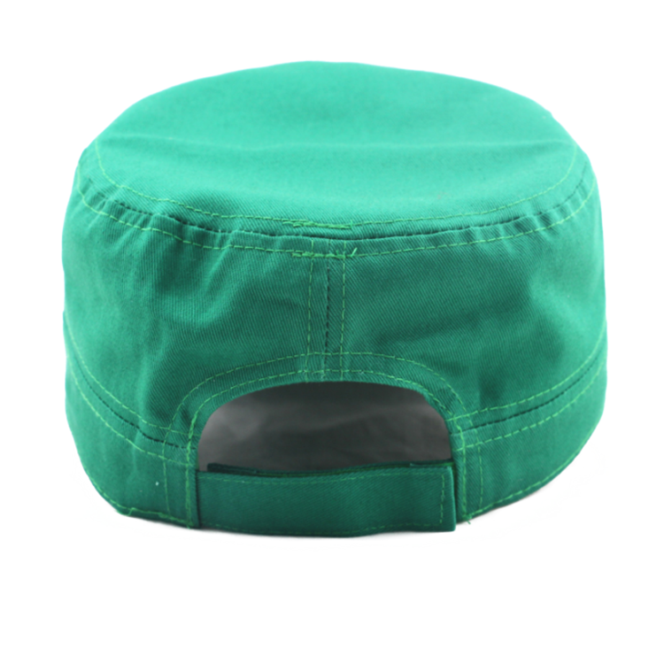 夏季戶外純棉刺繡平頂軍帽定制